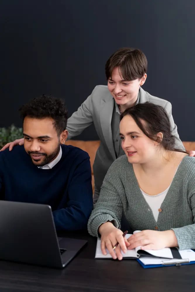 Team reviewing work